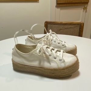 STEVE MADDEN Hampton‎ Espadrille Platform Sneakers SIZE 10B Lace Up White
